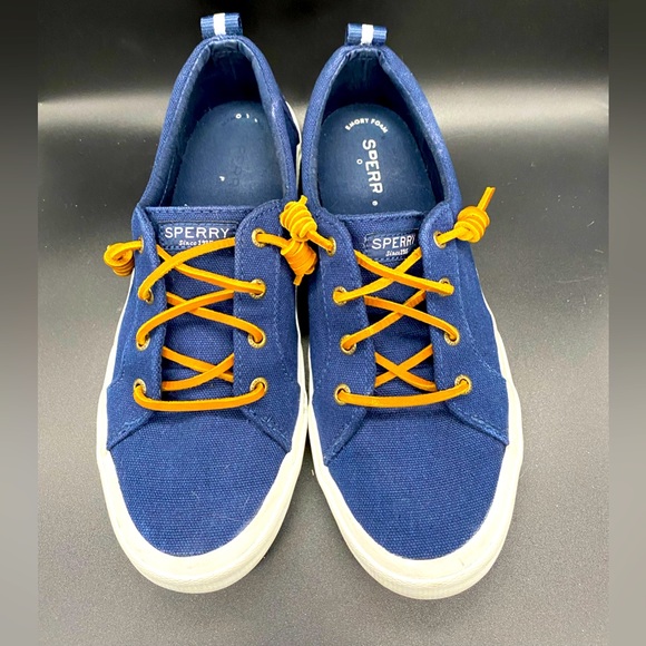 Sperry Pier Wave LTT Women’s size 9 navy slip on sneakers Preowned - Picture 1 of 8